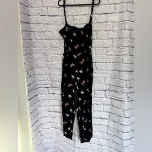 Hollister Black Floral Jumpsuit